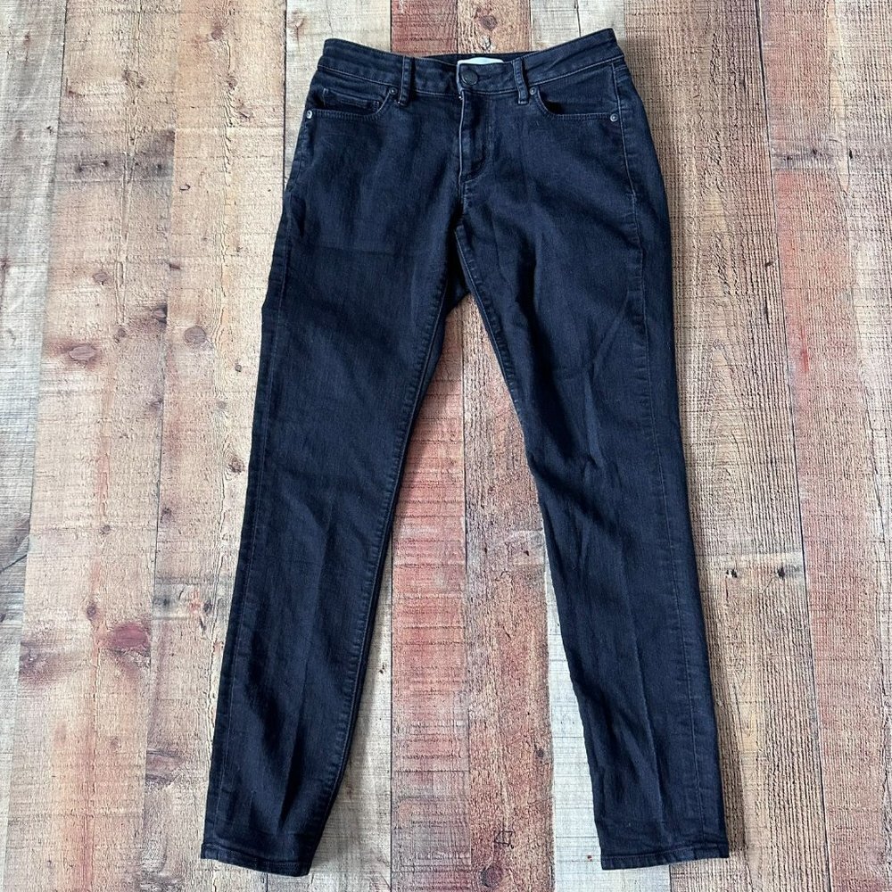 Ann Taylor LOFT curvy skinny jeans black denim size 2